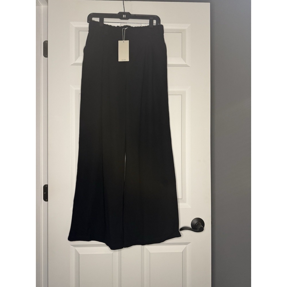 Halara Slacks Stretch Waistband Large Black Nwt